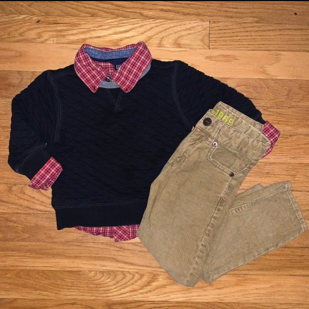 Gap 3T button down and corduroy